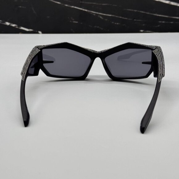 NEW GV40082I 02A GIVENCHY MATTE BLACK WITH STONES WOMEN GIVENCHY SUNGLASSES - Picture 7 of 11